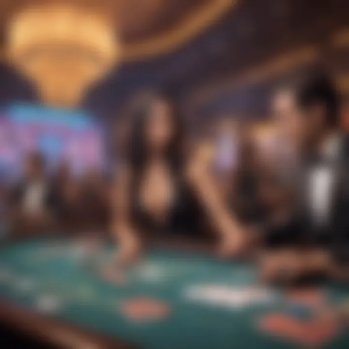 Vibrant entertainment stage within the casino featuring a live performance