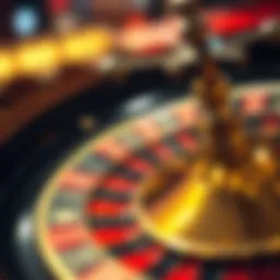 Roulette wheel showcasing different betting options