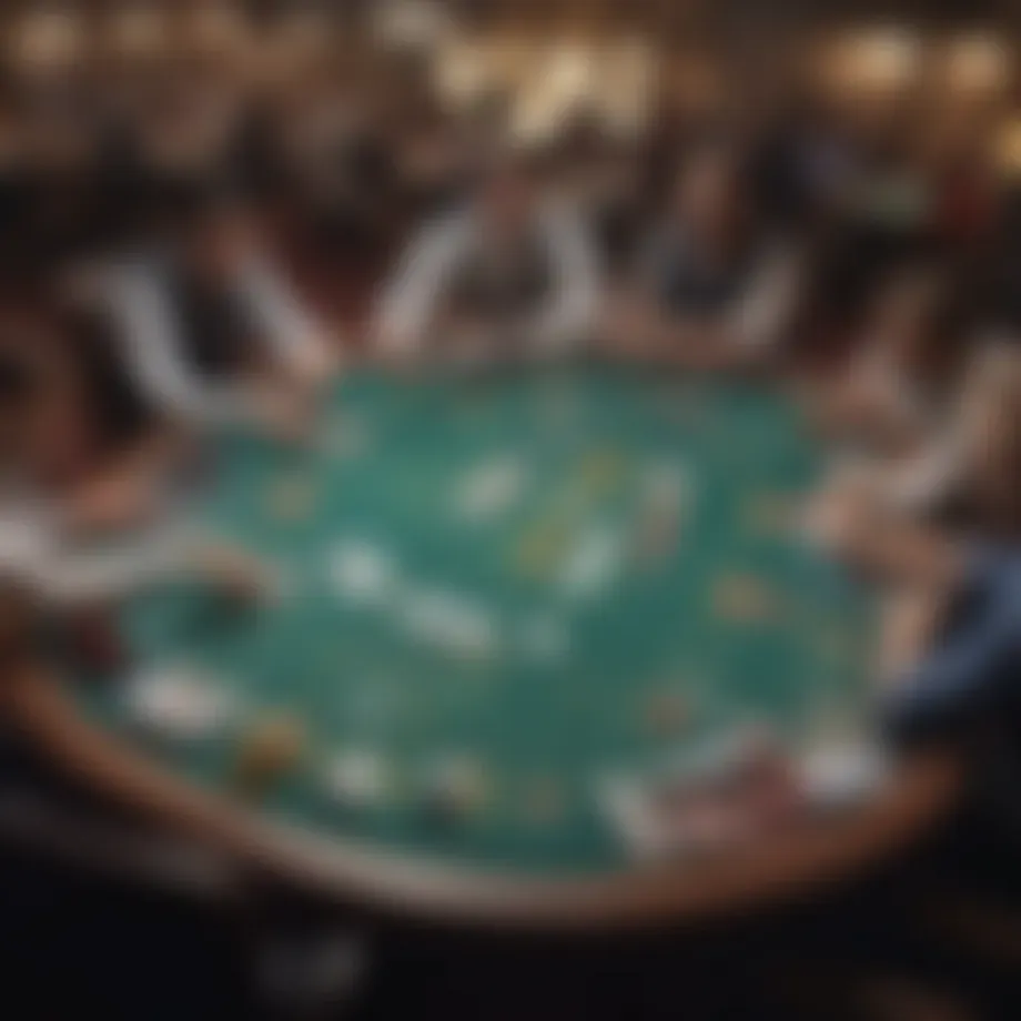 Strategic layout of a multi-hand blackjack table