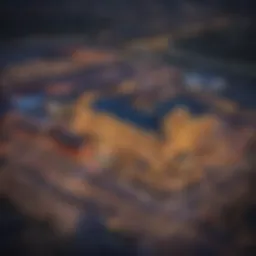 Aerial view of Bossier City casinos at night