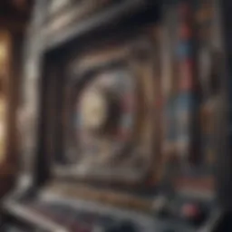 An intricate design of a slot machine showcasing its internal mechanics
