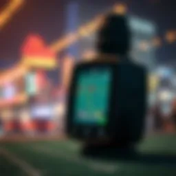 A high-tech GPS device displaying nearby casinos on a map